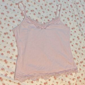 Pink lace tank top